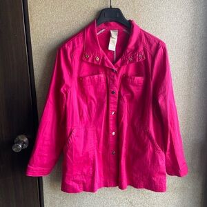 Chicos fushia pink jacket lightweight size 2 / Lrg / 12-14
Spring summer casual